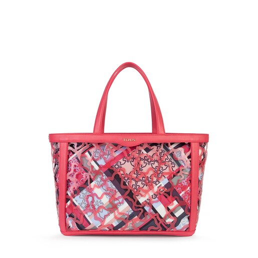 中型 カーキ/マルチカラー Kaos Shock リバーシブルスカーフ ハンドバッグ