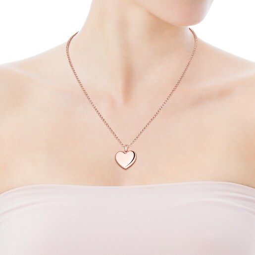 Rose Silver Vermeil Sweet Dolls heart Pendant