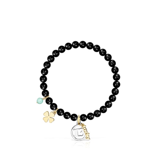 Armband TOUS Good Vibes 13 aus Silber und Vermeil-Silber mit Schungiten