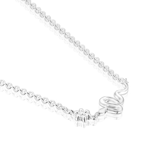 Silver Fragile Nature snake Necklace