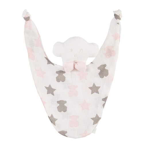 Muse Star muslin blanket and Dou-Dou set Pink/Grey