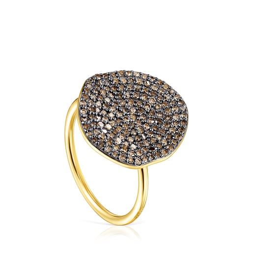 Большое кольцо Nenufar из вермеля с бриллиантами