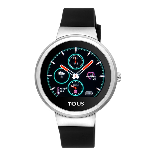 Montre activity Rond Touch en acier avec bracelet en silicone interchangeable