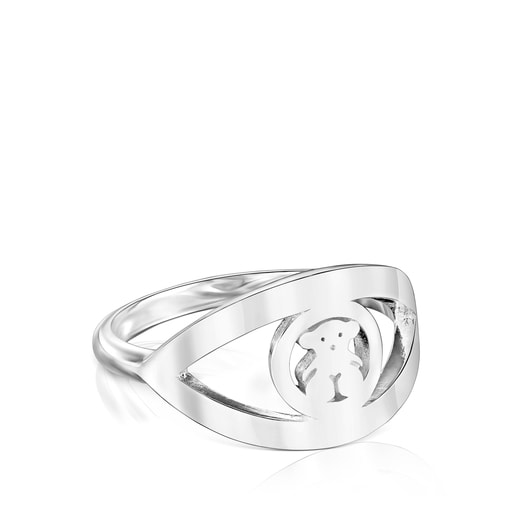 TOUS Silver TOUS Good Vibes eye Ring Bear motif | Plaza Del Caribe