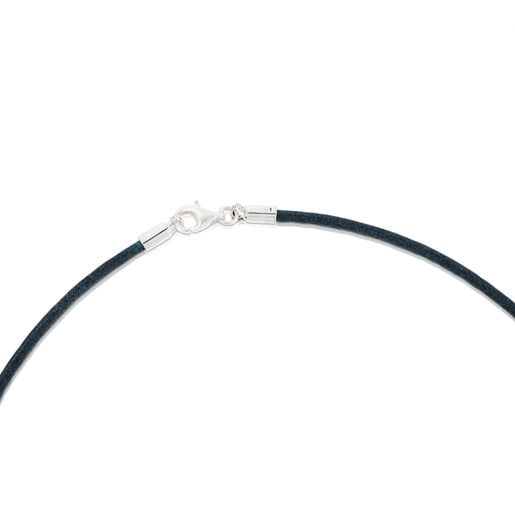 Collier ras du cou TOUS Chokers en Cuir bleu de 2 mm.