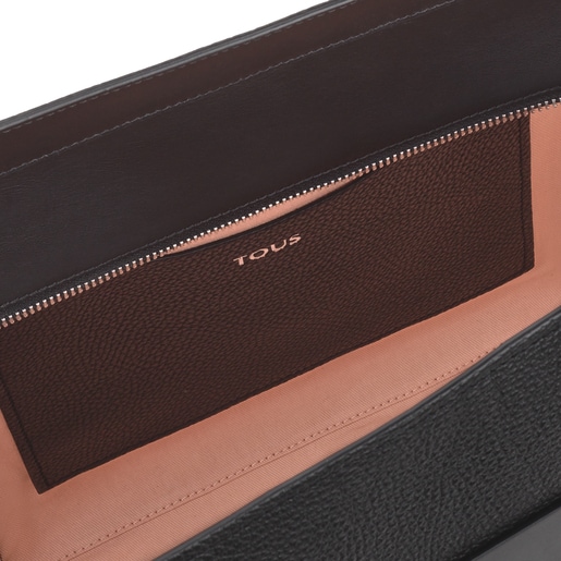 Большая сумка-shopping TOUS Empire из черной кожи