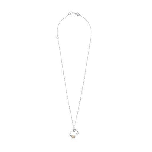 Silver Silueta Necklace with Pearl
