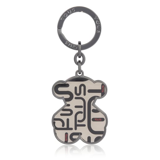 Porte-clés Logogram ourson blanc et noir