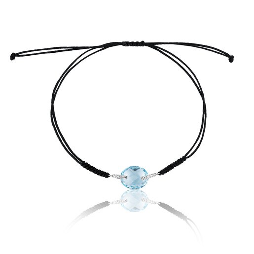 White Gold Color Kings Bracelet with Topaz