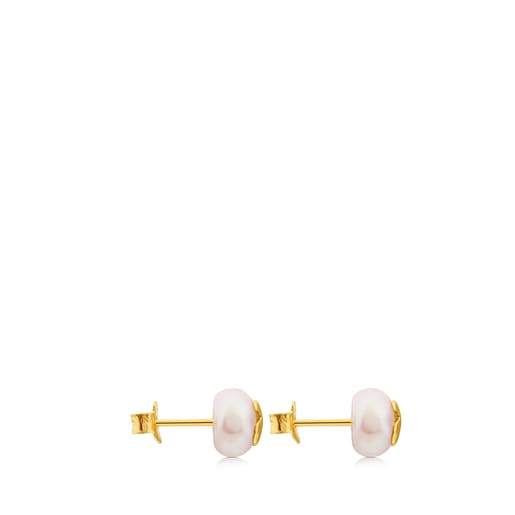 Pendientes tous perla osito oro hotsell