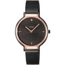 Reloj Real Bear bicolor de acero IP rosado/IP negro con correa Mesh