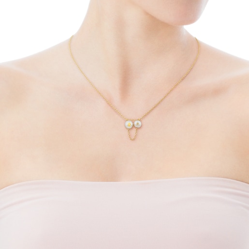 Colar Icon Pearl em Ouro com Pérola e Diamante