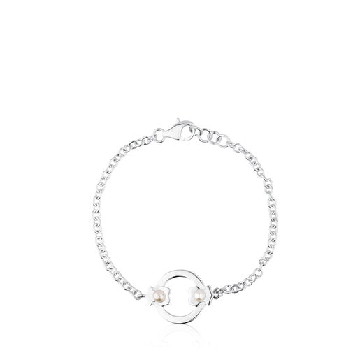 Silver TOUS Super Power Bracelet with Pearls 17,5cm.