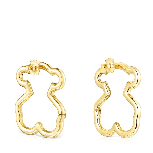 Large Hold Vermeil Bear Earrings | TOUS