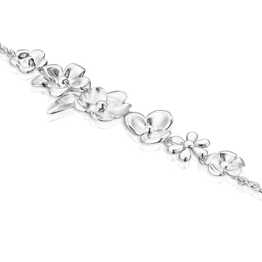 Pulsera Fragile Nature flores de plata