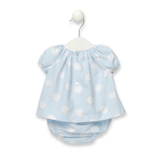 Orbed blouse and bloomers set in Sky Blue