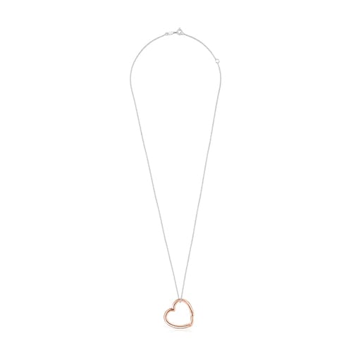 Collier Hold cœur en Argent et Or Vermeil rose