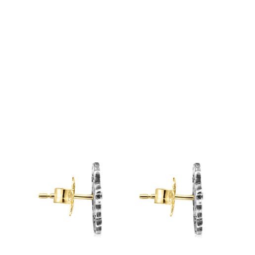 Silver Vermeil and Oxidized Silver Real Mix Earrings | TOUS
