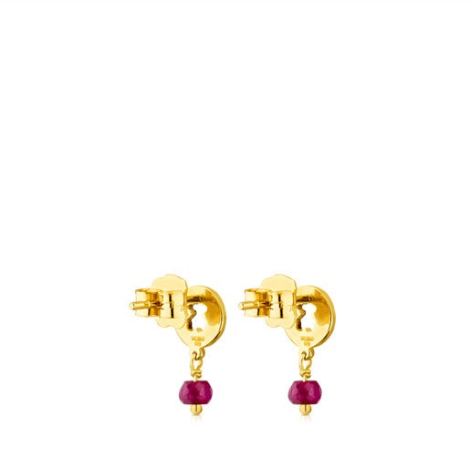 Gold Confeti Earrings with Ruby