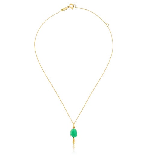 Gold Beethoven Necklace and Chrysoprase
