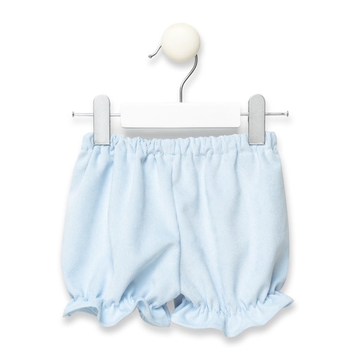 Orbed blouse and nappy cover briefs set in Sky Blu