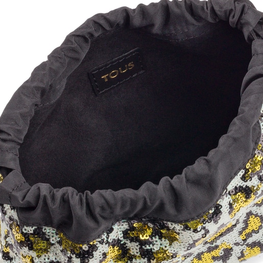 Mini black Liz Wild Sequins bucket bag