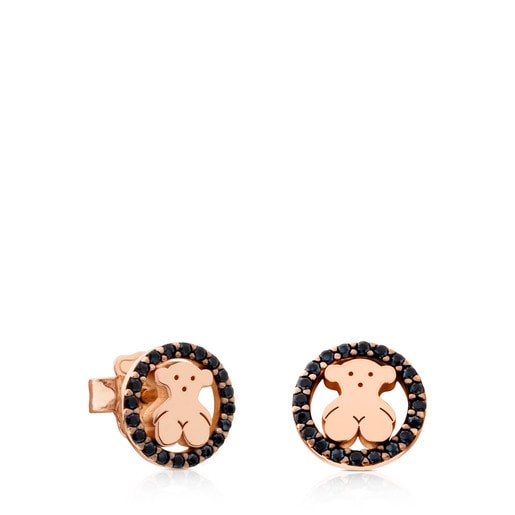 Rose Vermeil Silver TOUS Camille Earrings with Spinels Bear motif