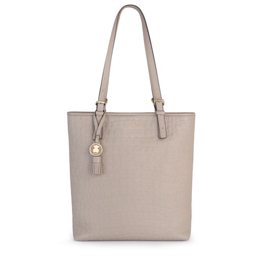 Τσάντα για τα ψώνια Sherton από Δέρμα σε μπεζ χρώμα