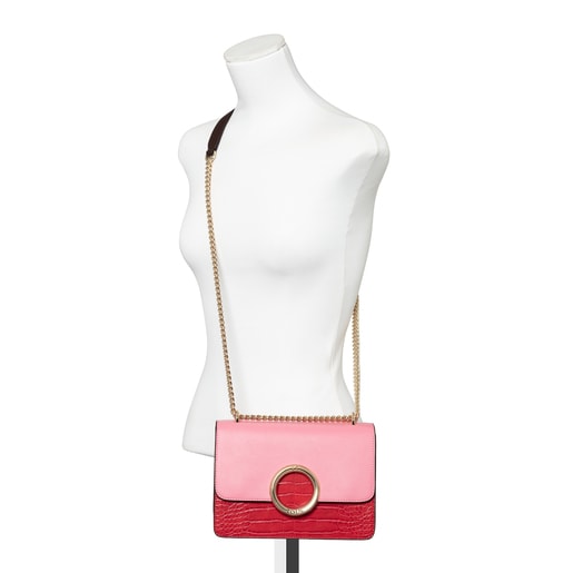 Bandolera pequeña Audree rosa y rojo