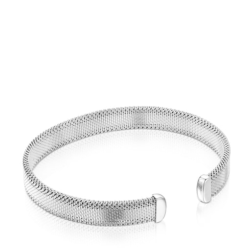 Steel TOUS Mesh Bracelet with embossed TOUS letters. 0,8cm. 17cm.