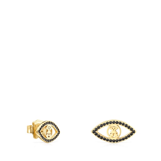 Silver Vermeil TOUS Good Vibes eye Earrings with Spinels | TOUS
