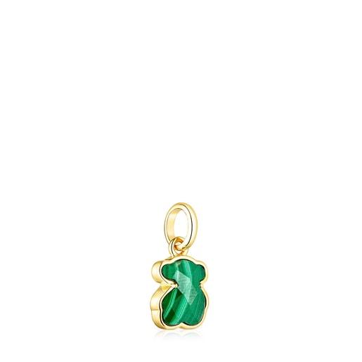 Icon Color pendant in silver vermeil and malachite | TOUS