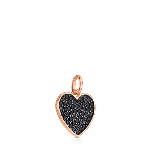 Rose Vermeil Silver TOUS Motif Pendant with Spinel and Heart motif