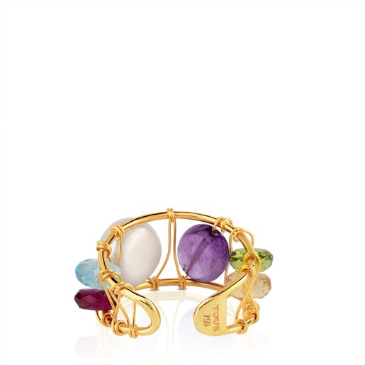 Gold Garabato Ring with Gemstones