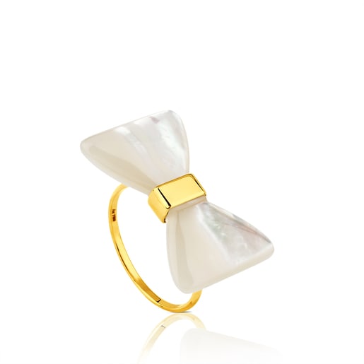 Gold Fermé Ring with Mother of Pearl
