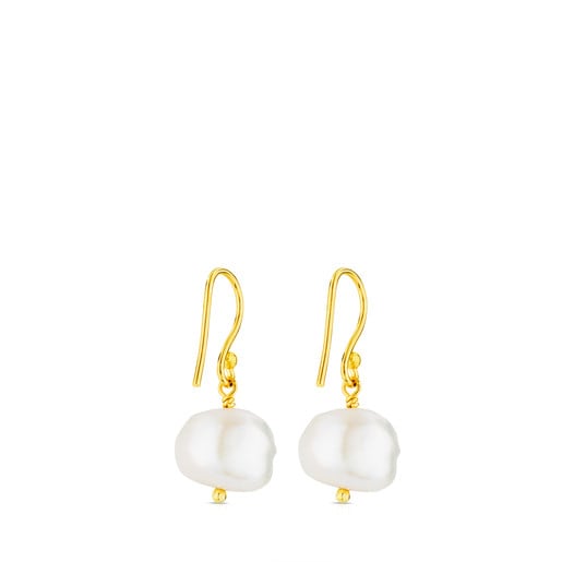 Gold TOUS Pearl Earrings with Pearl