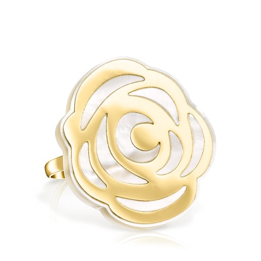 Ring Rosa de Abril aus Gold und Perlmutt