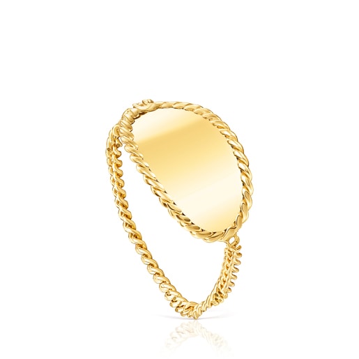 Anillo de oro con medalla oval TOUS Minne