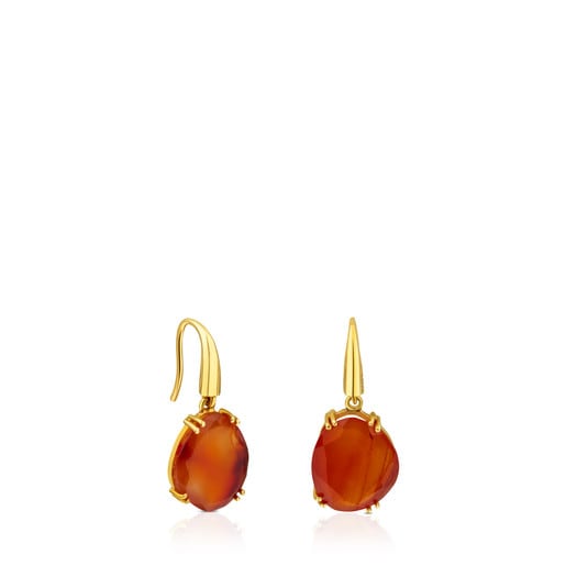 ATELIER Color Earrings in Gold with Cornelians