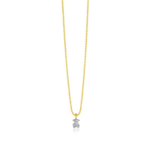 White Gold TOUS Puppies Necklace with Diamond