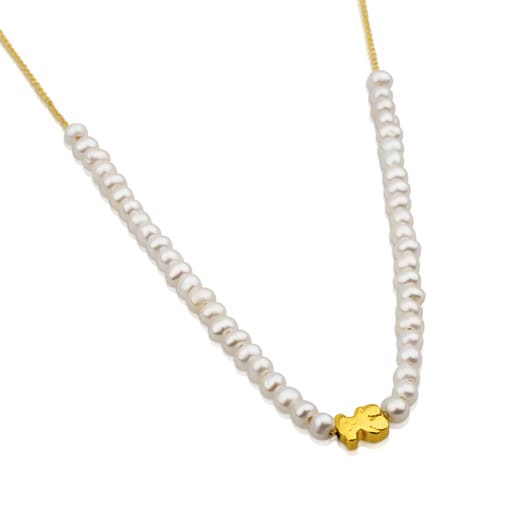 Gold Sweet Dolls XXS Necklace with Pearls and Bear motif.