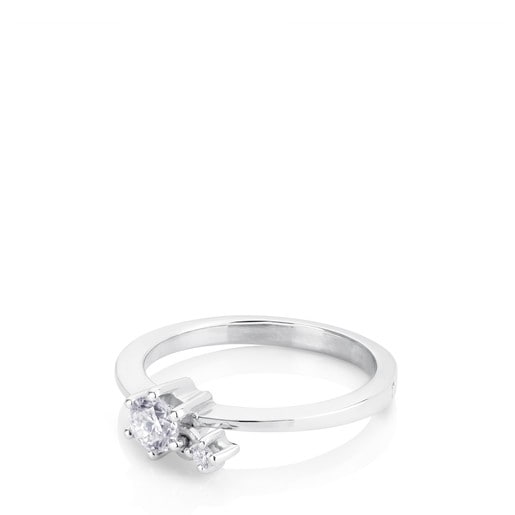 White Gold TOUS Les Classiques Ring with Diamond 0.29ct