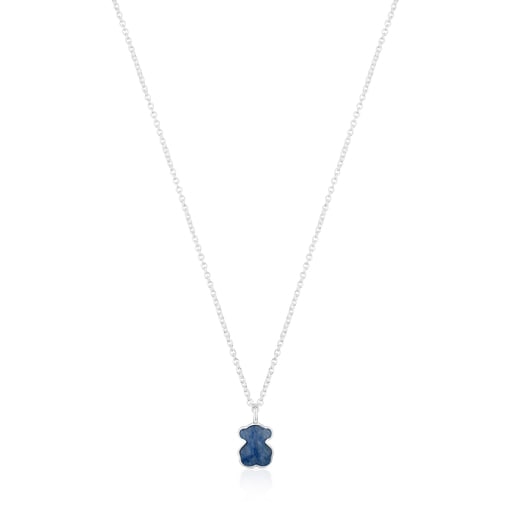 Collier New Color en argent avec quartz avec dumortierite