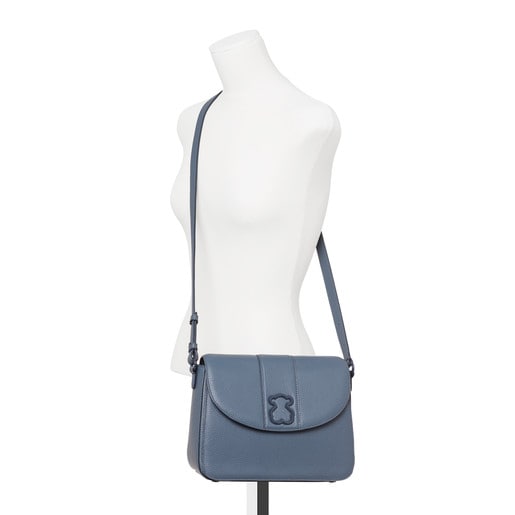 Medium blue Leather Alfa Crossbody bag