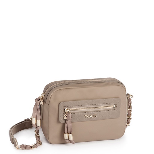 Taupe colored Canvas Brunock Chain Crossbody bag