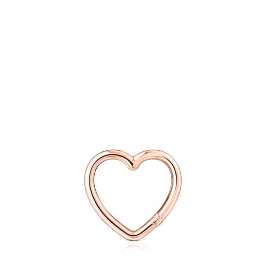 Anella mitjana cor amb bany d'or rosa 18 kt sobre plata Hold