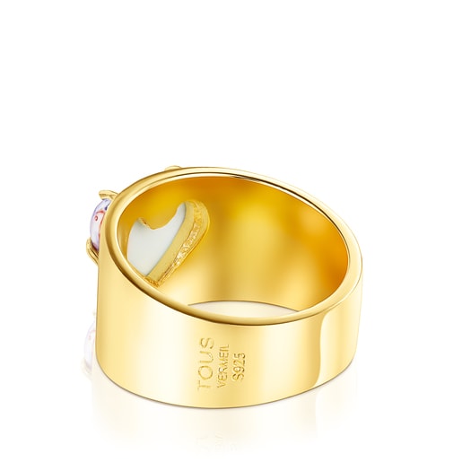Ring San Valentín aus Vermeil-Silber mit Muranoglas