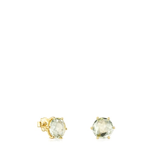 Mini Ivette Earrings in Gold with Prasiolite | TOUS