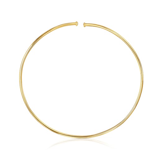 Gargantilla rígida Fragile Nature con baño de oro 18 kt sobre plata