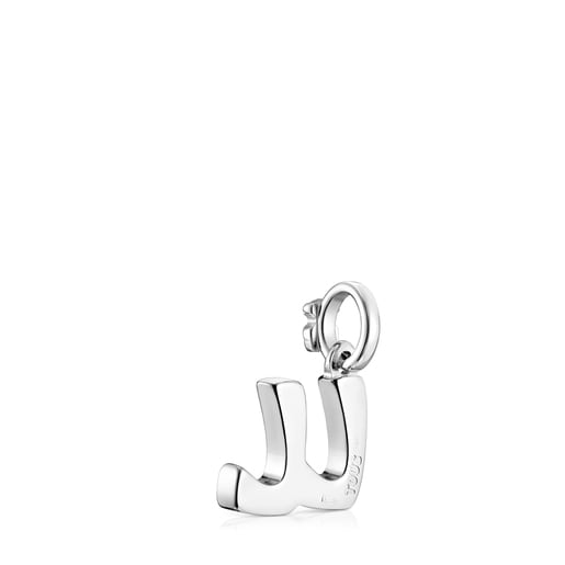 Alphabet letter LL pendant in silver